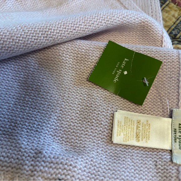 KATE SPADE Set Black Bow Beret Hat Plum Dawn Muffler Scarf NWT - Picture 5 of 7